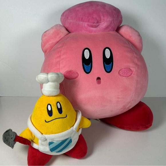 Club Mocchi Mocchi Kirby & Friend Heart TOMY 15" Large And Chef Kawasaki Lot - Picture 1 of 9